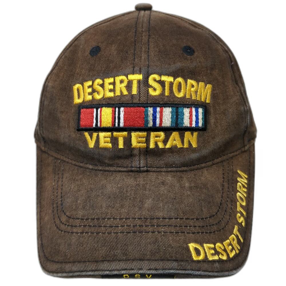 Rothco Baseball Cap Black One Size Desert Storm Veteran Military Ribbon Hat